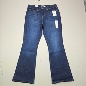 Signature Gold Levi Strauss Mid Rise Bootcut Dark Wash Super Stretch 12S W31 L30